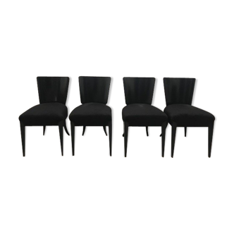 Art deco dining chairs h-214 by Jindrich Halabala,