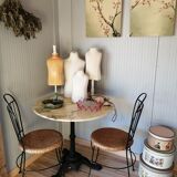 Table in mabre cast iron foot