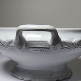 White fine porcelain soup tureen/vegetable dish from Limoges attributed to Barnardaud, vintage.