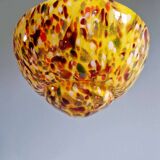 Suspension art déco en verre moucheté multicolore, années 1930