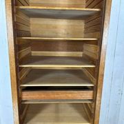 Vintage wooden curtain cabinet – antique office furniture