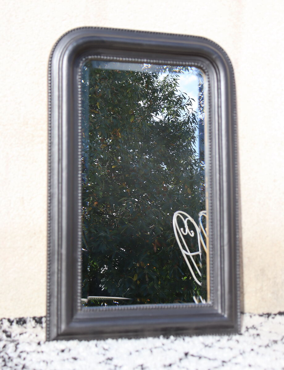 Louis-Philippe style beveled black mirror