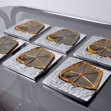 Lot of 6 brutalist coasters by Art3, 1970
