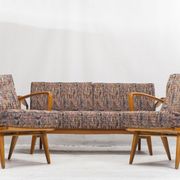Antimott Easy Chairs & Daybed in Cherry by Walter Knoll / Wilhelm Knoll for Knoll Inc. / Knoll Inte