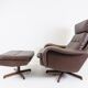 Madsen & Schubell leather armchair with ottoman for Bovenkamp