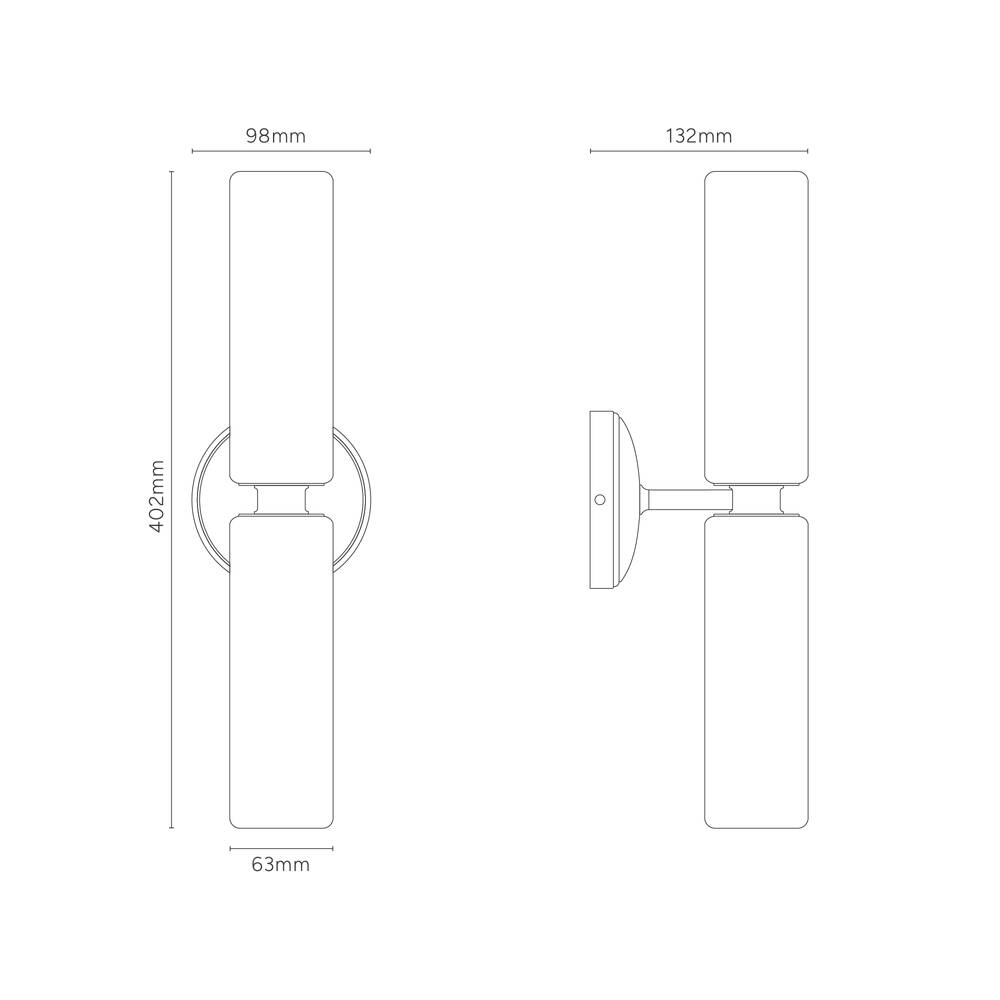 Medium wall light Claremont in fine porcelain