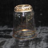 Ensemble 5 verres à liqueur avec filets dorés - Art Déco 1940 certifié