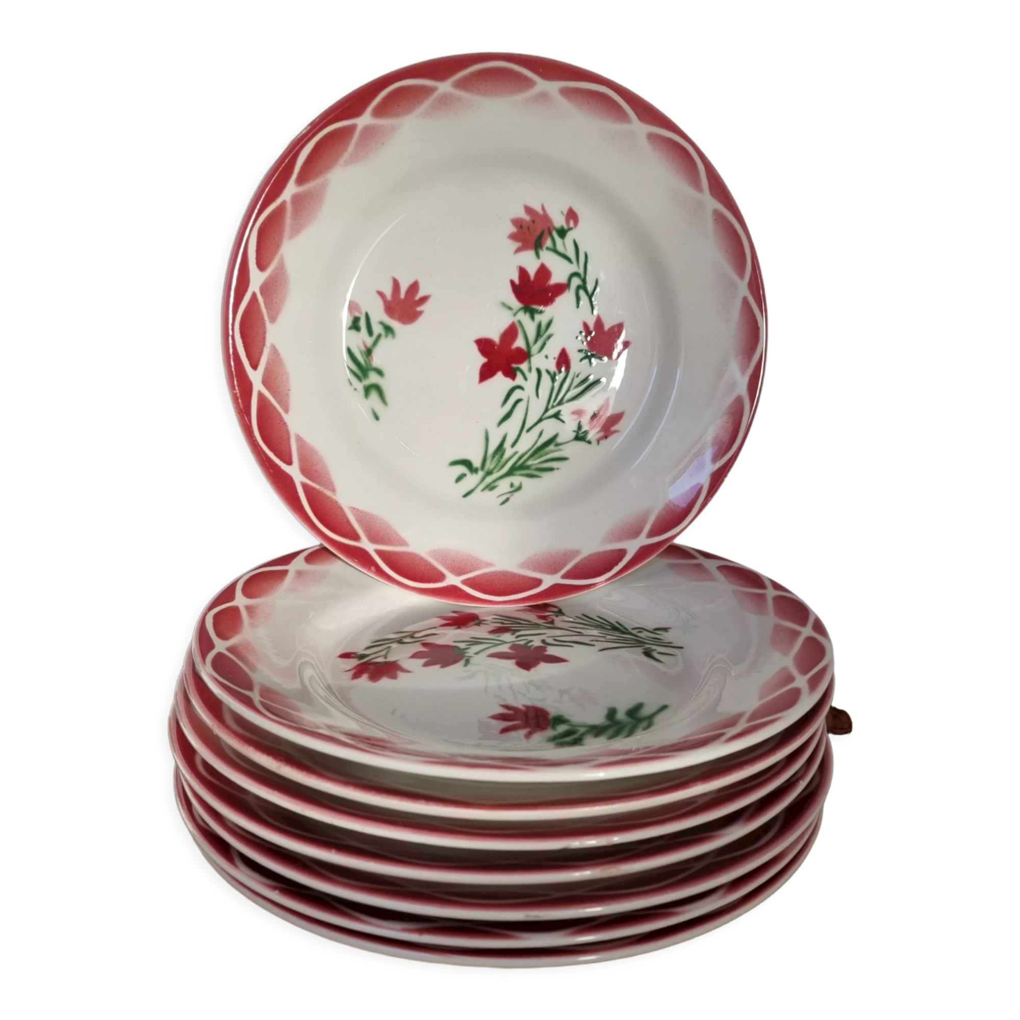 Vintage dessert plates Digoin and Sarreguemines porcelain