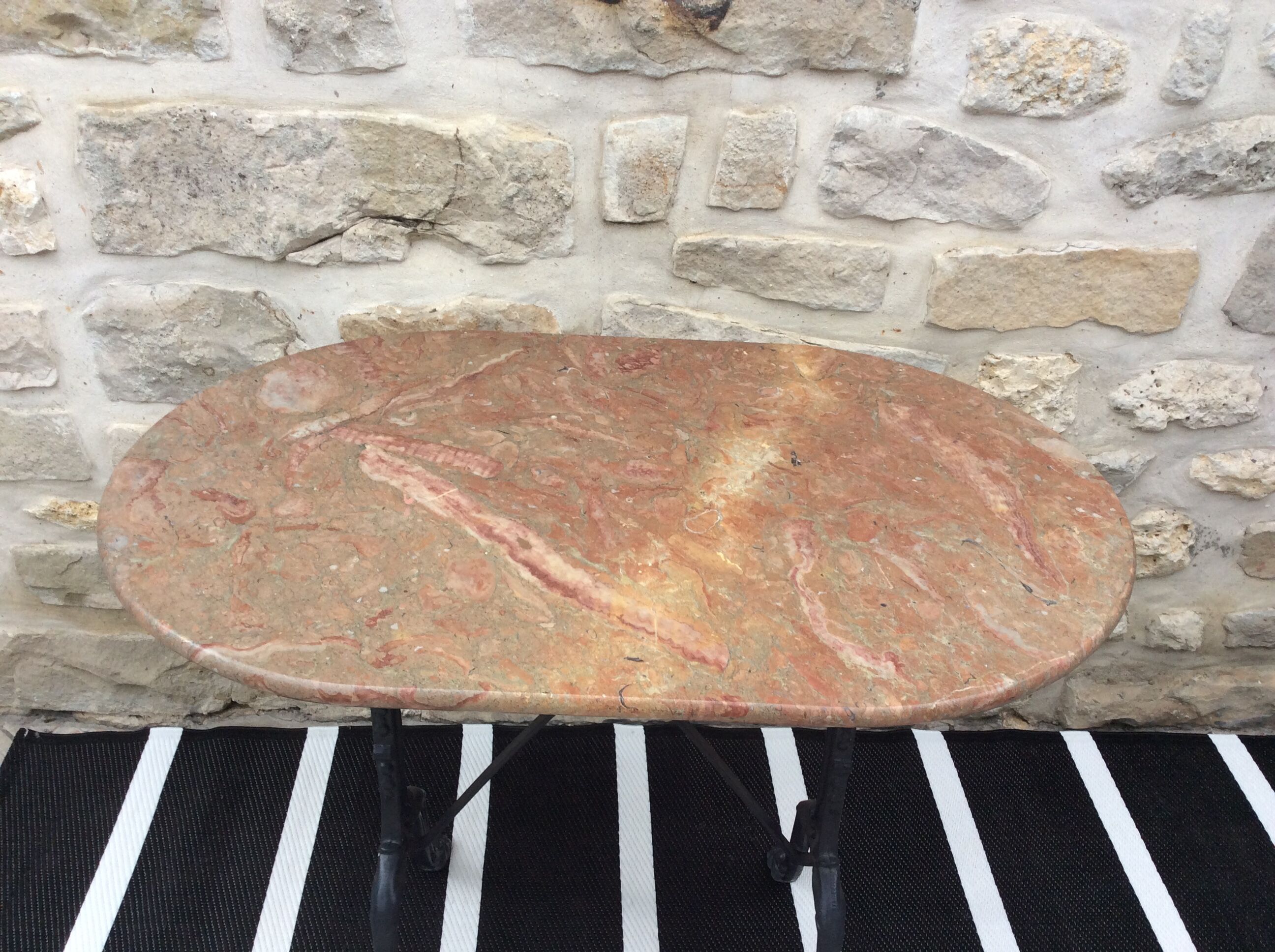 Marble oval bistro table