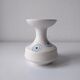 White and blue ceramic vase with italian relief