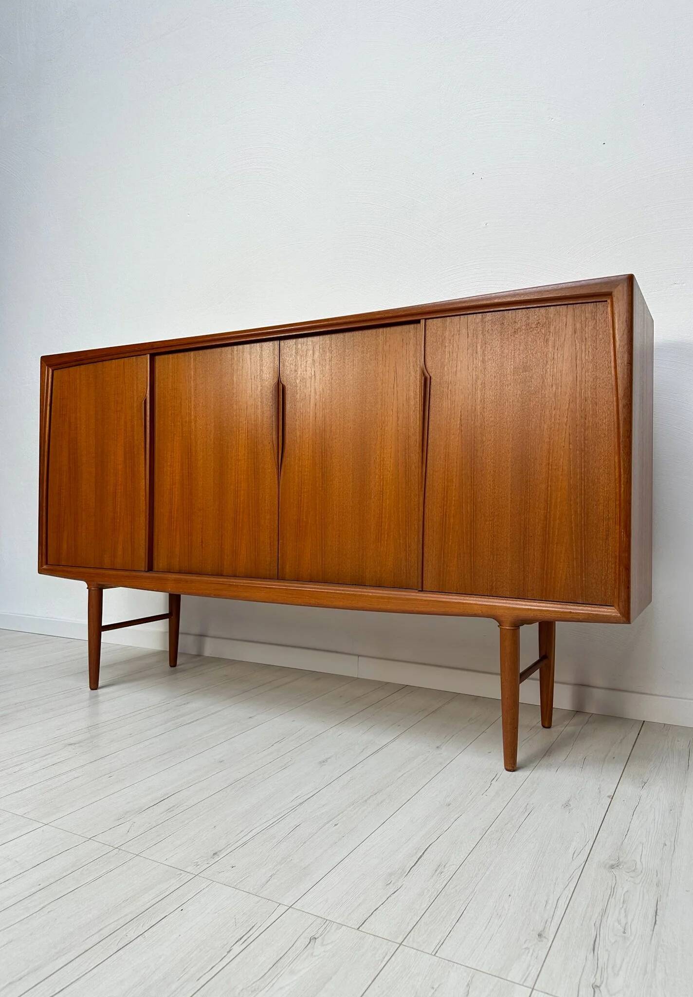 1960s Vintage Danish Mid-Century Teak Highboard Axel Christensen ACO Møbler