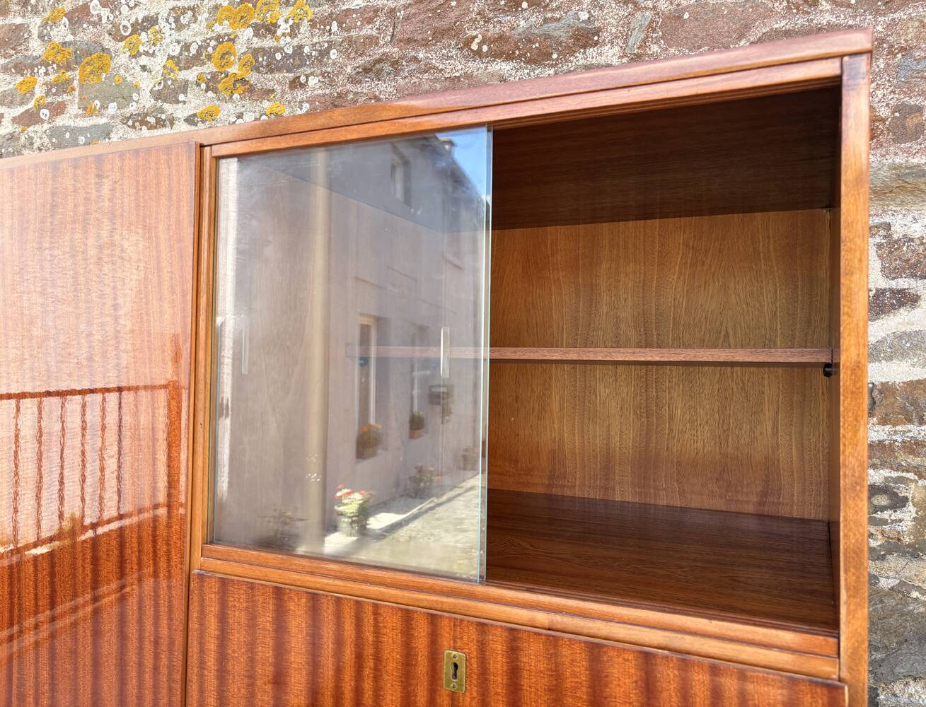 Vintage 1950s combined wardrobe in varnished mahogany – Scandinavian