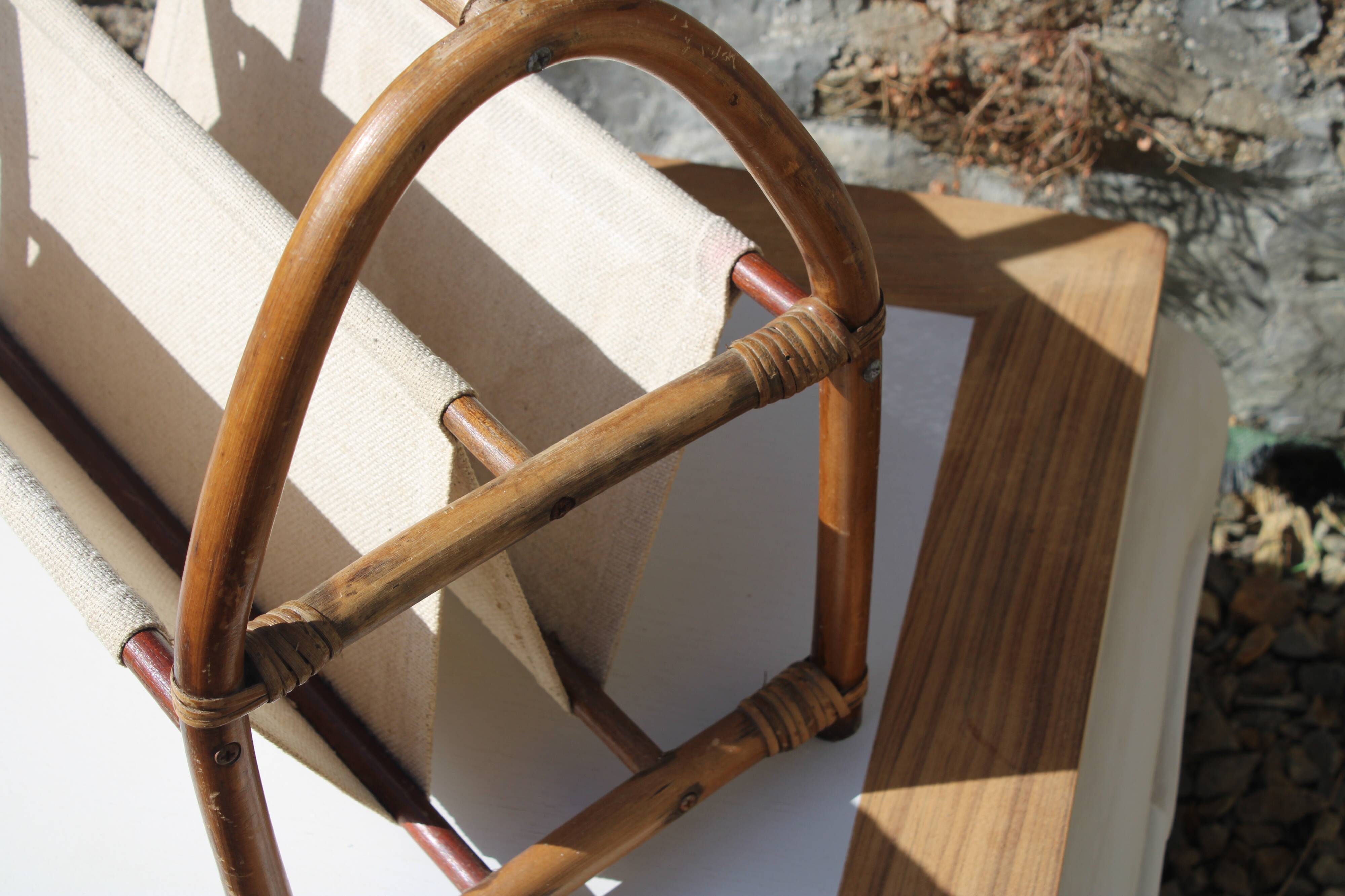 Rattan and jute magazine door