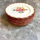 10 hand-painted Longchamp dessert plates, service "Agen" 1950s'