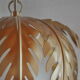Suspension vegetable pattern golden metal and vintage opaline