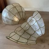 Pair of mother-of-pearl wall lights