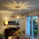 Floral suspension linen and rattan