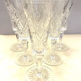 6 flutes en cristal taillé