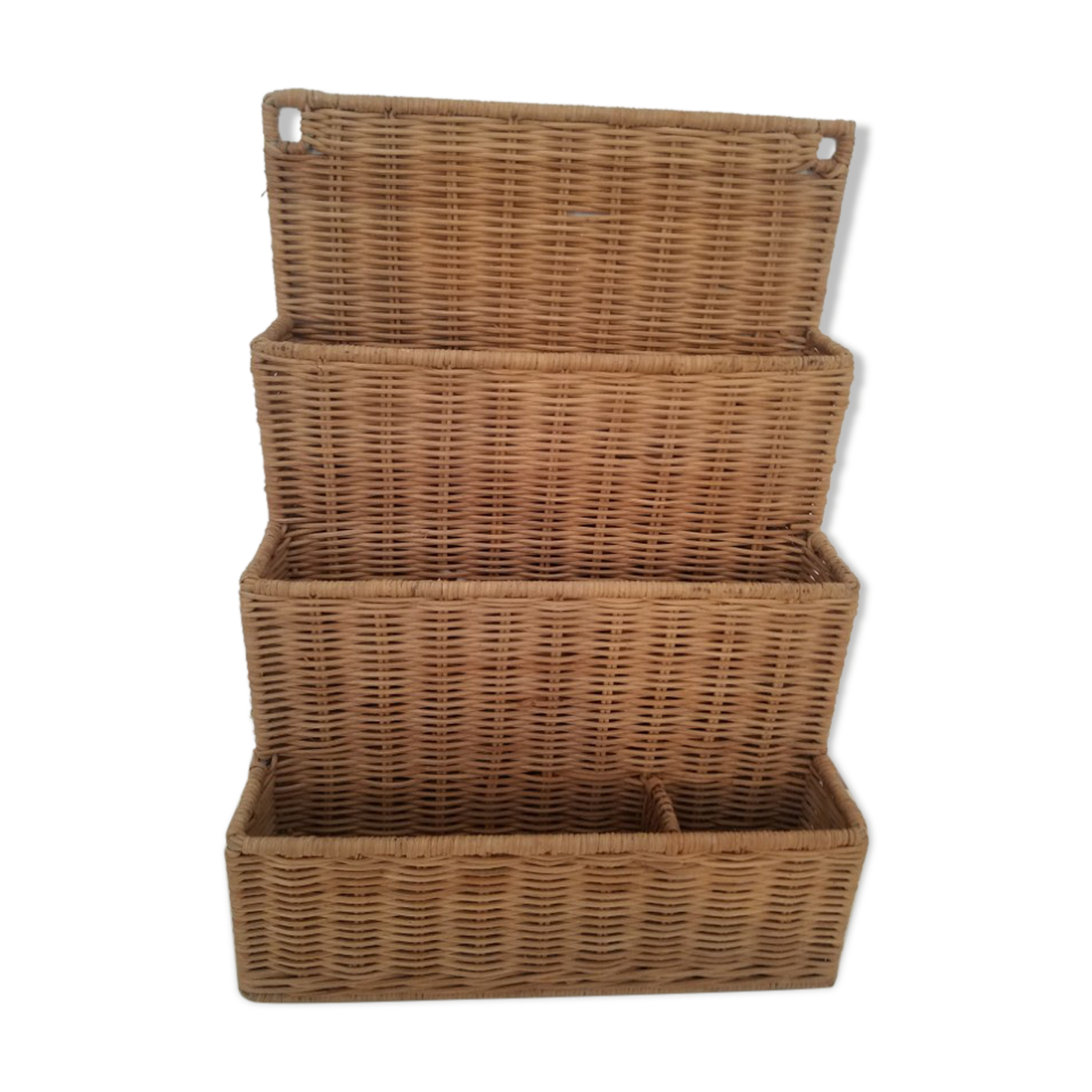 Vintage rattan letter carrier