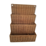 Vintage rattan letter carrier