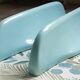 Set of 2 blue porcelain shelves, Porcher 1960