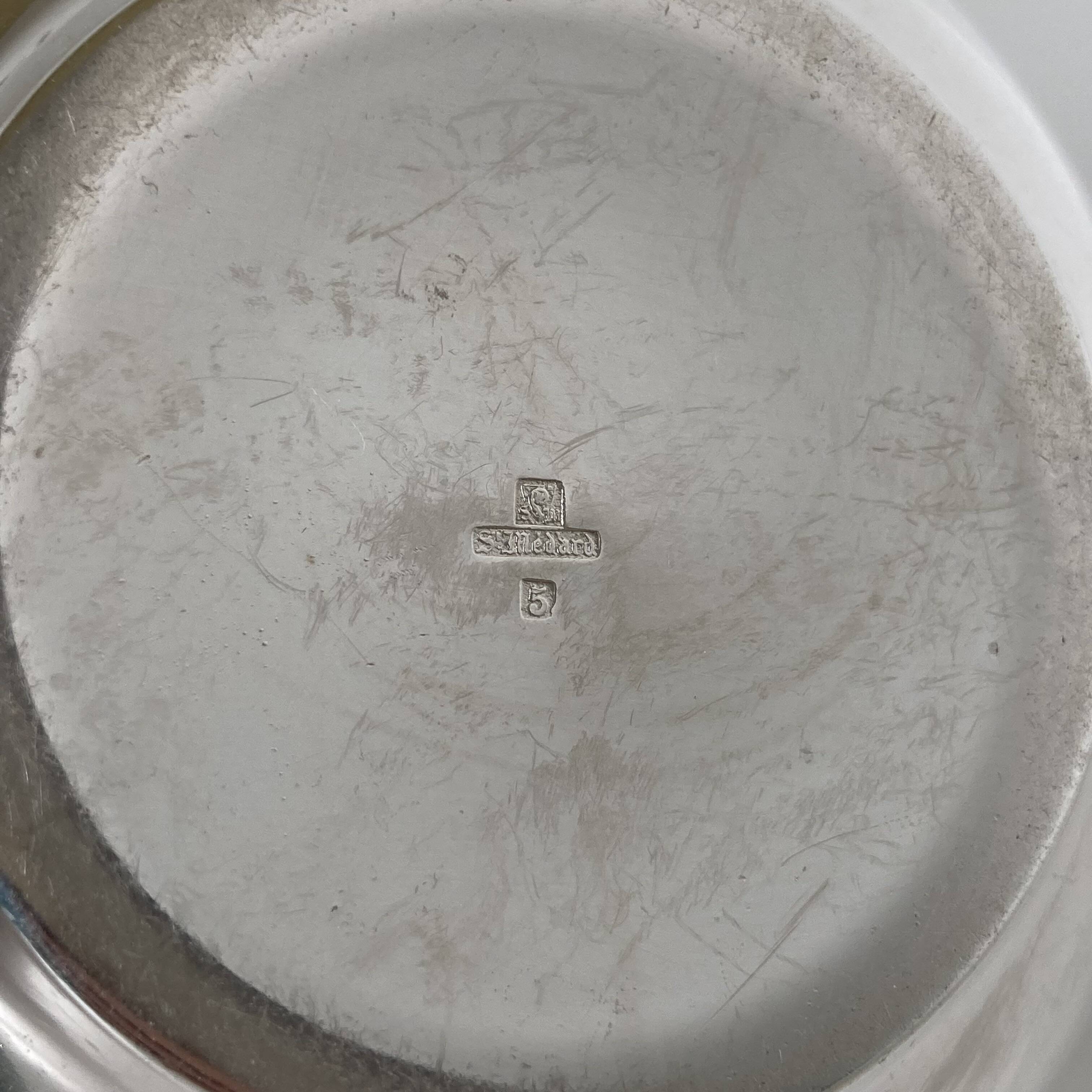 Beautiful vintage silver-plated wedding cup by Saint-Médard.