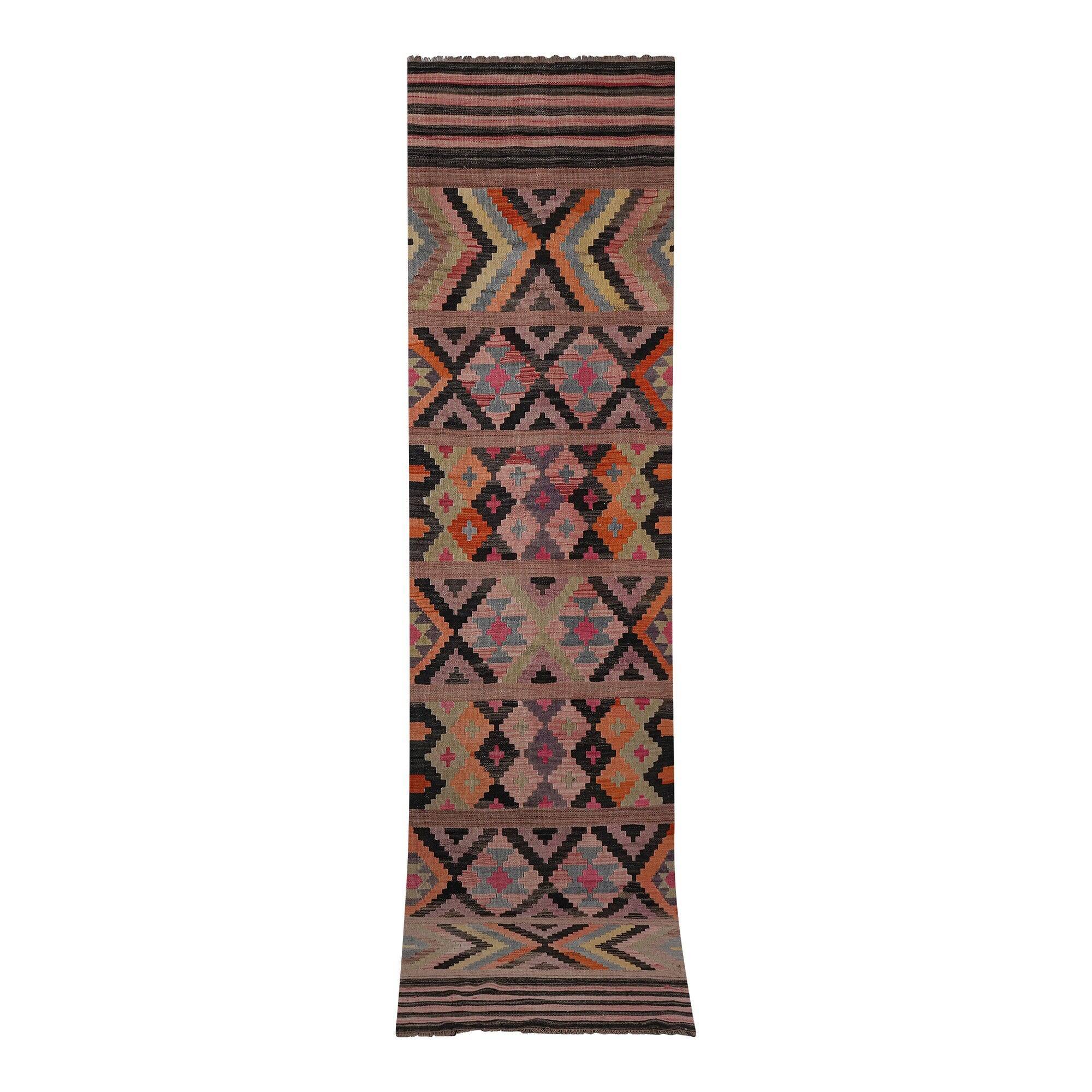 Vintage Turkish hallway rug 94x405 cm