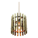 Vintage Italian Brass Cage Pendant Lamp, 70s
