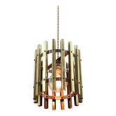 Lampe à suspension vintage en laiton italien, années 70