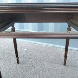 Pair of bedside tables side tables old leather top style louis xvi