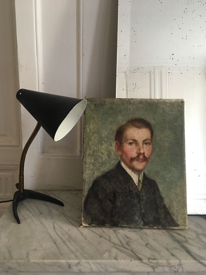 Portrait signed oil XIX th century