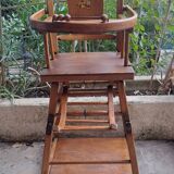 Vintage wooden baby high chair