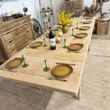 Solid oak table with extensions