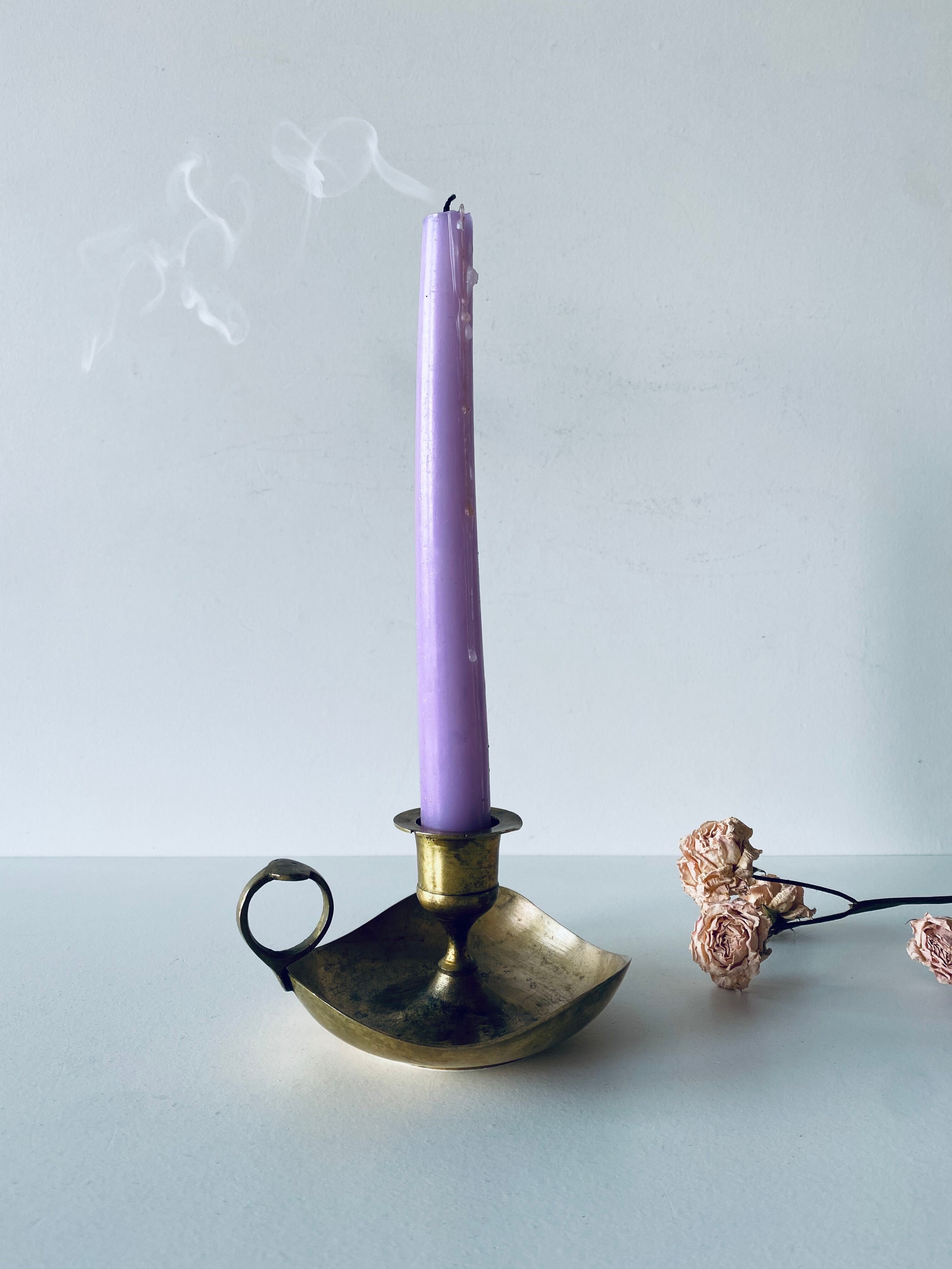 Old brass candlestick