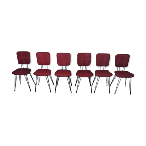 6 chaises vintage rouges