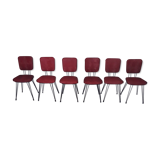 6 vintage red chairs