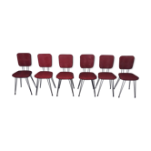 6 chaises vintage rouges