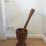 Imposing solid wood pestle and mortar