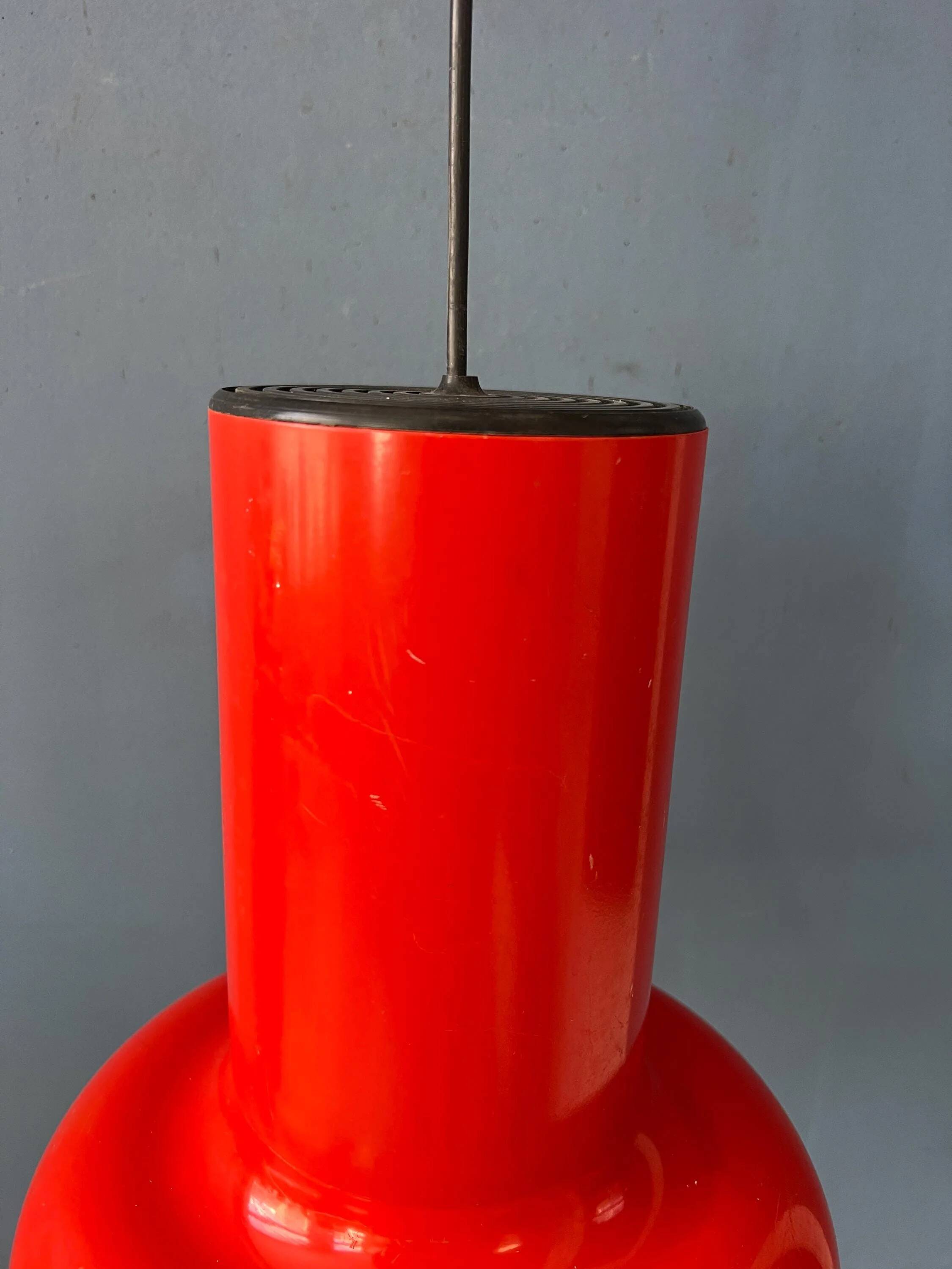 Suspension vintage Space Age conique rouge