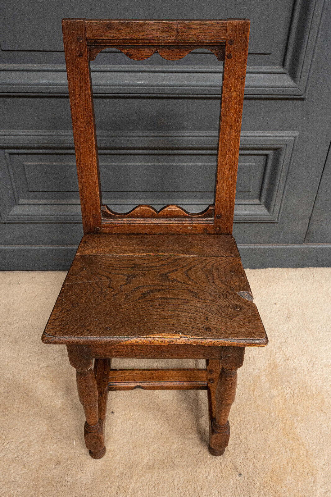 Pair of Lorraine chairs in oak late seventeenth early eighteenth