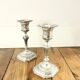 Silver metal candlesticks
