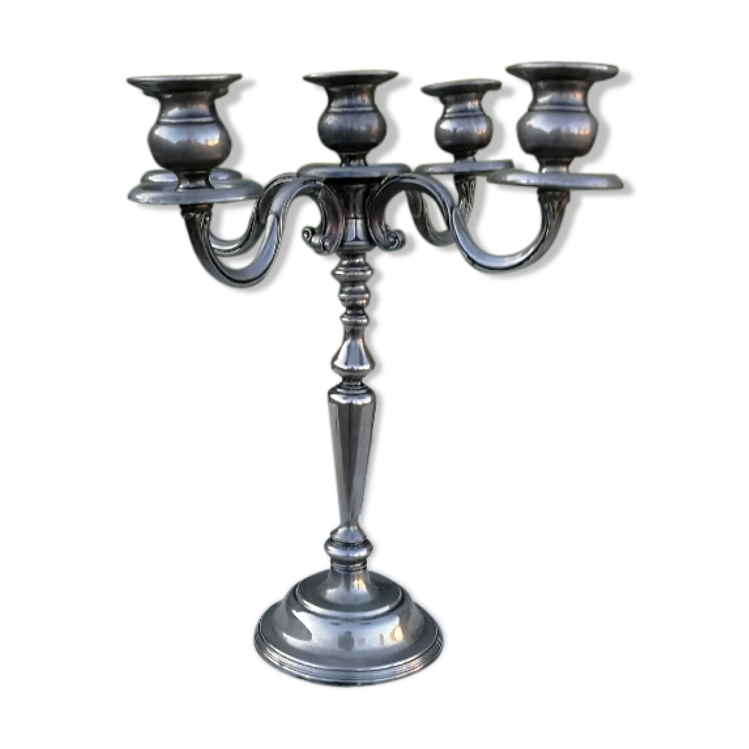 Old chandelier in silver, 5 branches