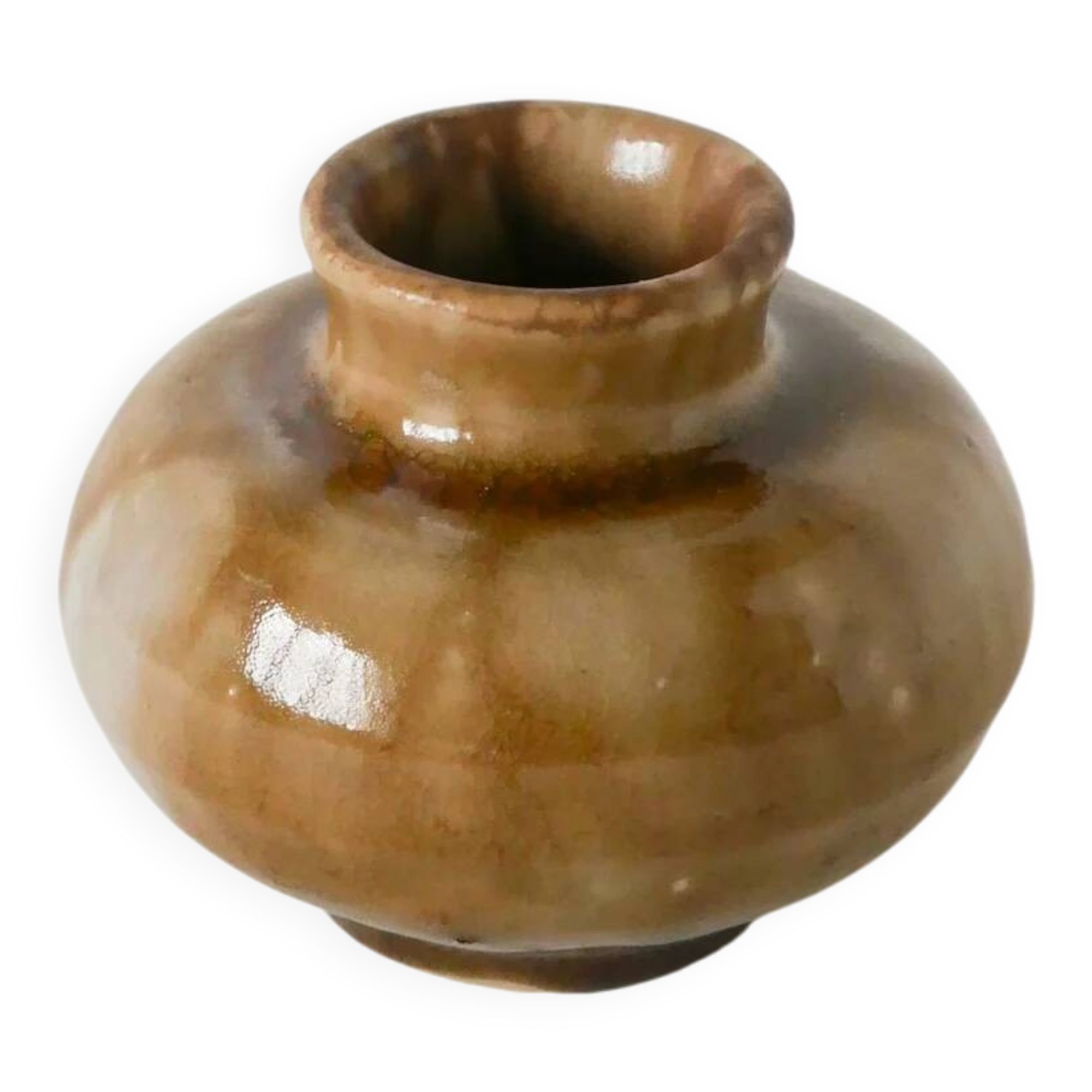 Small ceramic vase, light brown, 1970.