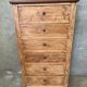 Matt varnished wooden chest of drawers