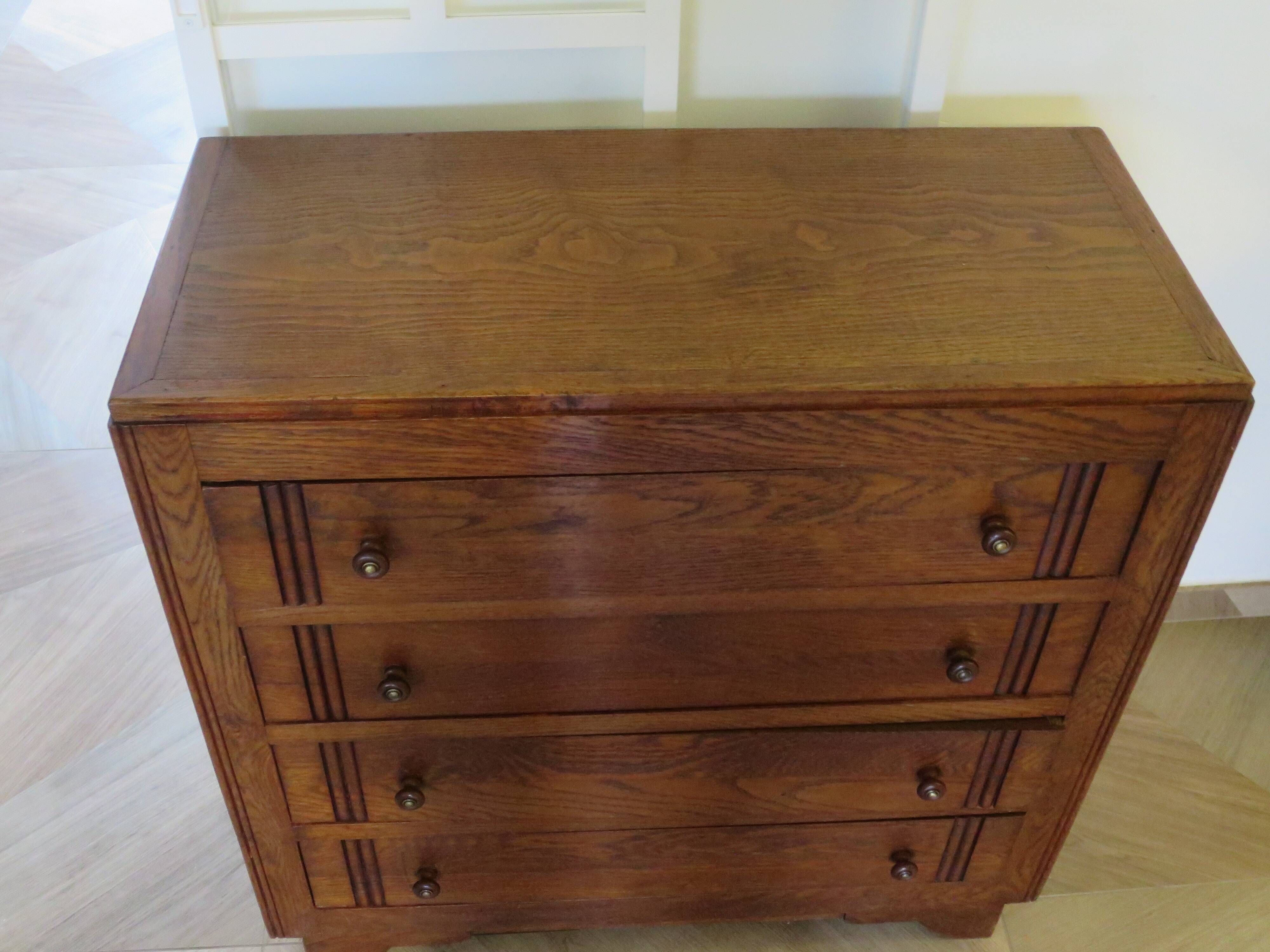 Rare - Jolie commode 4 tiroirs -Vintage - Frêne - Années 50