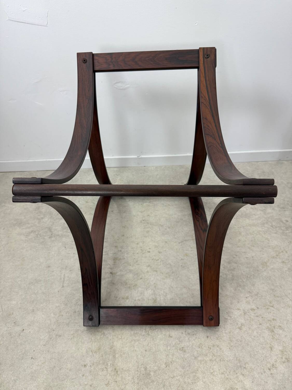 Antique rosewood coffee table with glass top designed by Ingmar Relling for Westnofa, vintage 70s