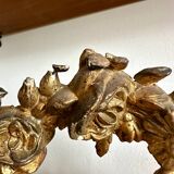 Miroir trumeau ancien de cheminée en bois doré 125x80