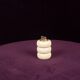 Tommaso Barbi Cream Speckled Ceramic and Brass Table Lighter 1970