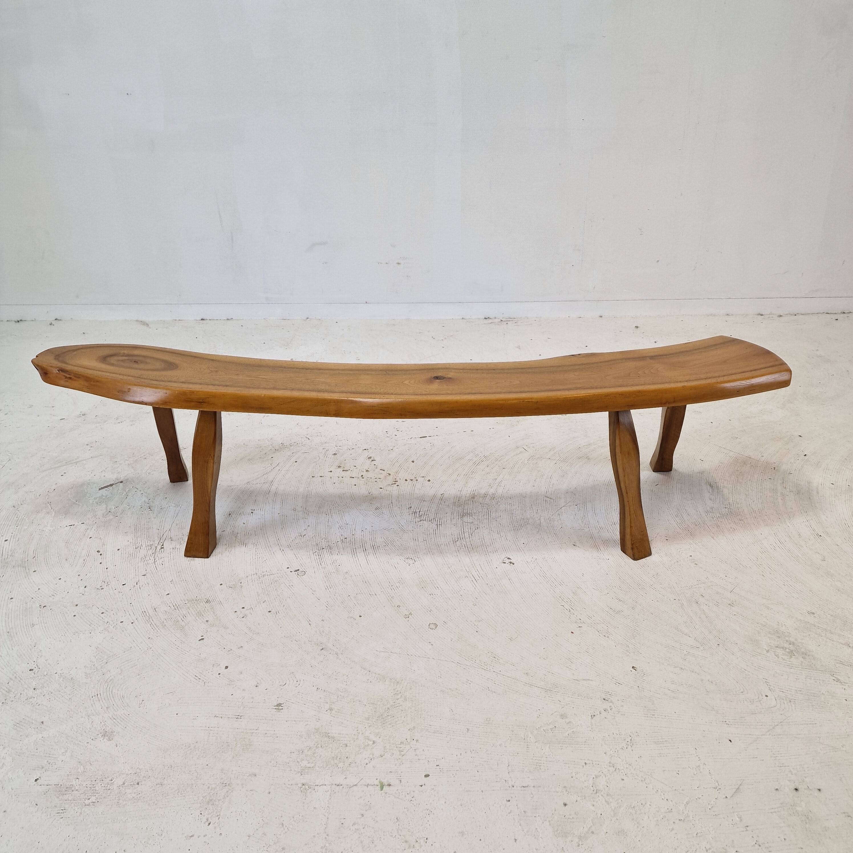 Wooden Tree Trunk Bench, France 1960s