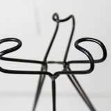 Cendrier sur pied verre coloré noire 1970